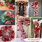 2 Rolls 10 Inch Deep Red Decorative Mesh Ribbbon Rolls, Fabric Mesh with Foil